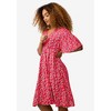 ellos Plus Size V-Neck Empire Dress With Button Trim - 4 of 4