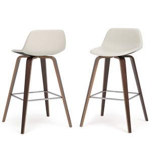 Sapphtopaz Modern Bar Stool Upholstered Dining Chairs with Curved Seat and Backrest Counter Height Barstools Set of 2 for Kitchen Island - 1 of 4