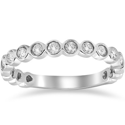 Pompeii3 1/2ct Bezel Stackable Diamond Ring 14K White Gold