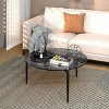 31.5In Round Tempered Glass Coffee Table Modern Side Table Decorative Center Table with Metal Legs for Living Room Office - 3 of 4