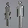 2 PCS 12cm Toilet /Bathroom /Restroom /WC Door Wall Sign Signage - 2 of 4