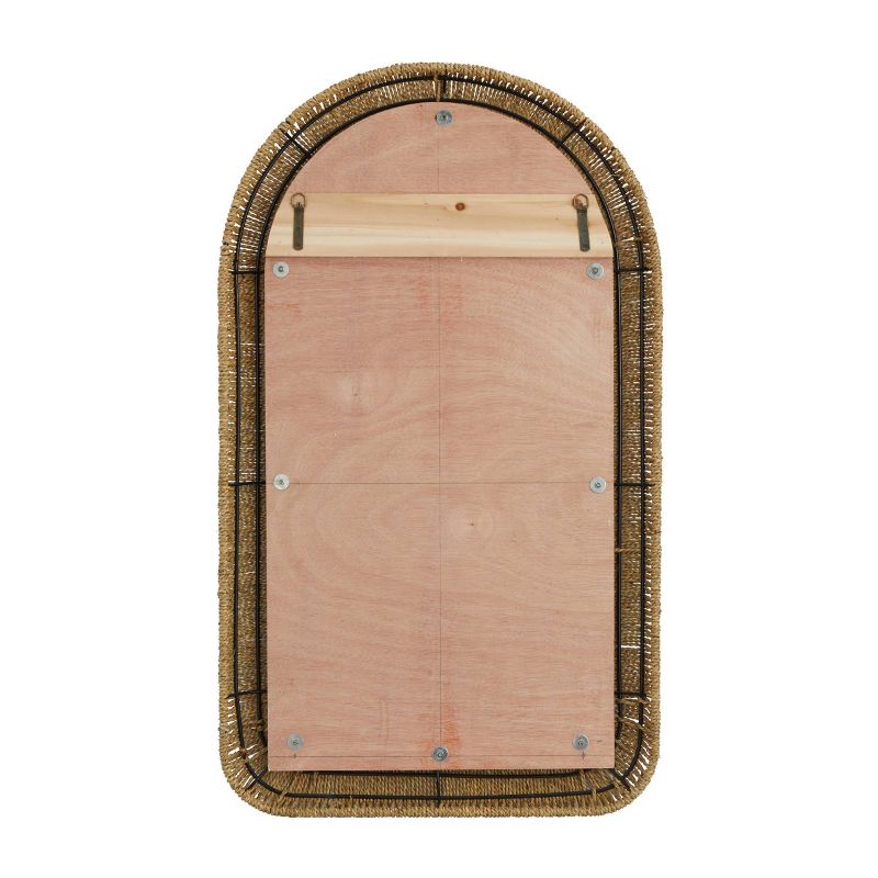 Bohemian Iron Metal Window Pane Inspired Wall Mirror with Arched Top Brown - Olivia &#38; May, 3 of 6