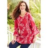 Catherines Women's Plus Size Petite Embroidered Gauze Tunic - 3 of 4