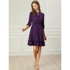 Allegra K Women's Solid Ruffle Hem 3/4 Sleeve A-Line Smocked Short Chiffon Dress - 3 of 4