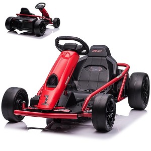 Jojoka Go Kart Electric Drift Kart Car, 24V Outdoor Ride on Toy, Fast 2×300W Motor, 8 MPH High Speed Drift Car - 1 of 4