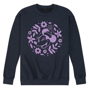 Men's - Disney - Vintage Minnie Flower Circle Graphic Fleece Sweatshirt - 1 of 4