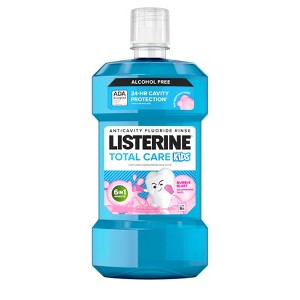 Listerine Total Care Kids Anticavity Mouthwash - Alcohol-Free - Bubble Blast - 16.9 fl oz - 1 of 4