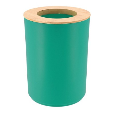 Evideco French Home Goods Bathroom Trash Can Padang Bamboo Top 1.3 Gal