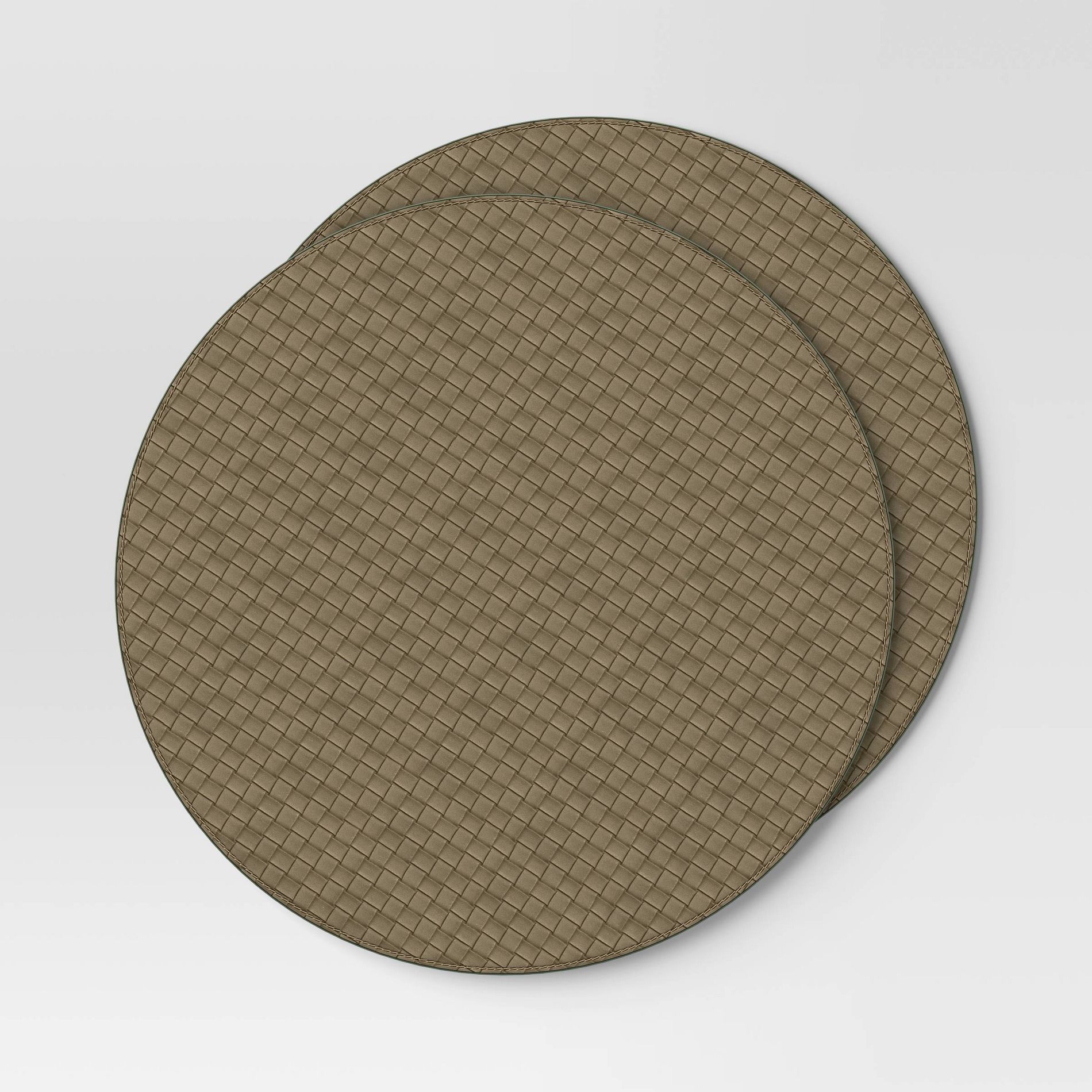 2pk Textured Faux Leather Charger Olive - Threshold™