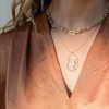 Sanctuary Project by sanctuaire Hammered Modern Art Statement Face Pendant Necklace Gold - 2 of 4