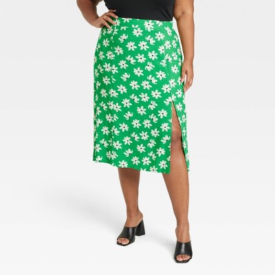 green leopard print skirt new look