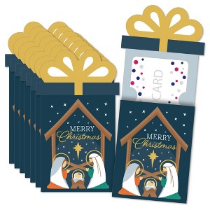 Big Dot of Happiness Holy Nativity - Manger Scene Religious Christmas Money and Gift Card Sleeves - Nifty Gifty Card Holders - 8 Ct - 1 of 4