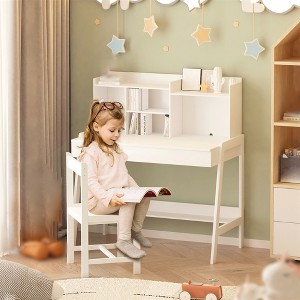 Kids Desk and Chair Set, Height Adjustable Kids Study Desk with Drawers, Student Writing Desk Computer Workstation, Kids Art Table for Study Room - 1 of 4