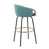 Contemporary/Glam 360¡ã Swivel Bar Stools with Velvet Upholstered Seats and Metal Frame with Footrest (Set of 2) for Home Bar - 4 of 4