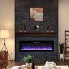 NAYSAYE Indoor Fireplace Fireplace Heater with Realistic Flame Effect for Living Room, Black, 60"*4.96"*18.58" - 2 of 4