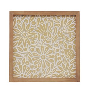 VIP Wood 13.5 in. Yellow Floral Wall Frame - 1 of 2