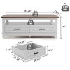 Farmhouse Coffee Table with Drawers, 47.2" Center Table Rustic Coffee Tables White Brown Living Room Table - 2 of 4