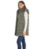 Women's Long Puffer Vest with Hood - S.E.B. By SEBBY - 3 of 4