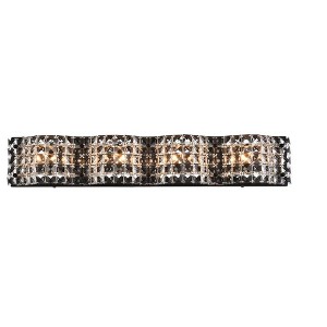 Elegant Lighting Ollie 4 light bath sconce in black with clear crystals - 1 of 4
