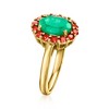 Ross-Simons 1.70 Carat Emerald and .70 ct. t.w. Garnet Ring in 18kt Gold Over Sterling - 3 of 4