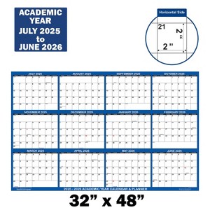 SwiftGlimpse 32"x48" 2025 Wall Calendar Navy Blue - 1 of 4