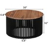 2-Piece Acacia Solid Wood Coffee Table and Side Table Set, Modern Round Accent Tables with Natural Finish for Living Room-Maison Boucle - 3 of 4