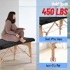 Bestmassage Massage Table 2 Fold Portable Massage Table Height Adjustable Salon Tattoo Bed, Black - 4 of 4