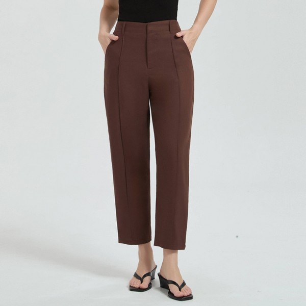 Pantalones de Pierna Ancha con Pliegues de Mezcla de Lino de Cintura Alta - A New Day™