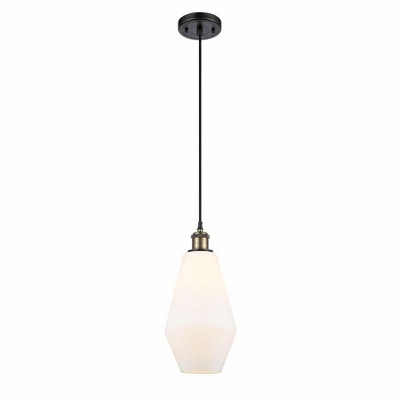 Cindyrella - 1 Light Cord Hung Mini Pendant In Industrial Style-14.5 Inches Tall and 7 Inches Wide
