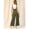 Allegra K Women's High Waist Wide Leg Belted Button Long Overalls Jumpsuit - 4 of 4