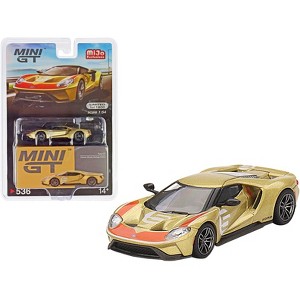 Ford GT #5 "Holman Moody Heritage Edition" Gold Met w/Red Ltd Ed to 1800 pcs 1/64 Diecast Model Car by Mini GT - 1 of 4