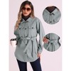 Allegra K Women's Fashion Winter Single Breasted Button Down Peacoat Belted Coats - 2 of 4
