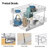 2 Tier Pull-out Cabinet Organizer, 17" W x 21" D Kitchen Under Sink Organizer, Slide Out Home Spice Rack Storage for Pots and Cans, Chrome - 3 of 4