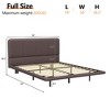 Lyngins Modern PU Leather Upholstered Queen Size Bed Frame, Floating Platform Bed Frame with Headboard, Sturdy Wood Beams & Metal Legs - 2 of 4