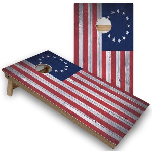 Skip's Garage American Flag Stars Cornhole Board Set, Includes 2 Boards, 8 Bags - 1 of 4