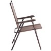 Tangkula 2-Piece Folding Outdoor Patio Chair Sling Back Camping Chair with Armrest & Pillow - 3 of 4