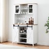 Gaomon Farmhouse Bar Cabinet with Sliding Barn Door, 70" Rustic Buffet Cabinet with Storage Shelves - 3 of 4
