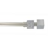Evideco French Home Goods Adjustable Single Curtain Rod 50"-82" with Crystal-Look Finials and Brackets, Available in Silver or Chrome Finish - 2 of 4