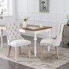 OUTSUPPLY Set of 2 Luxury Tufted Linen Accent Chairs, Wood Legs, High Back Support, 280lb Capacity - 4 of 4