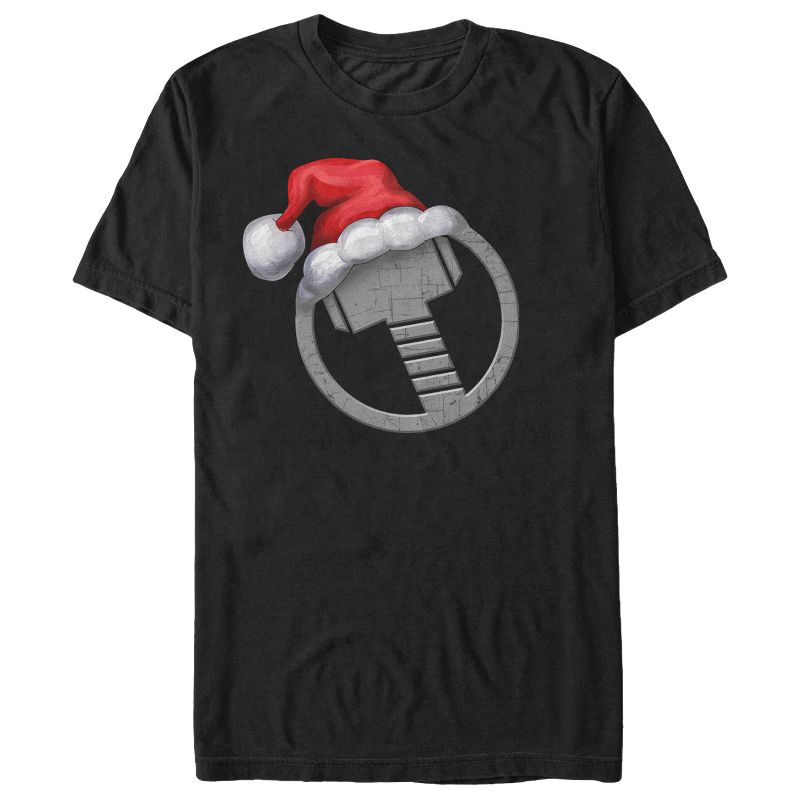 Men's Marvel Christmas Santa Thor Hammer T-Shirt, 1 of 5