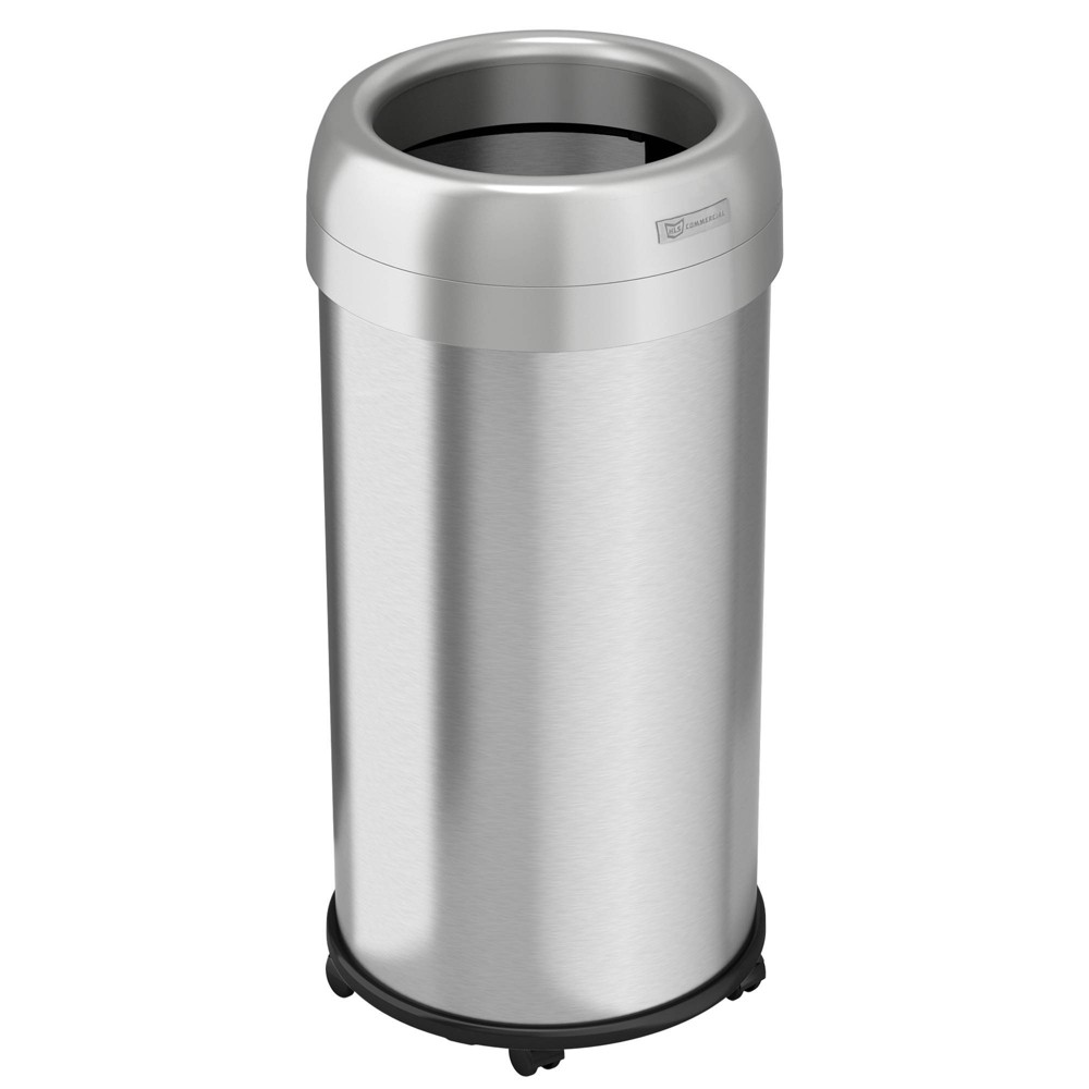 iTouchless 16gal Round Trash Can with Wheels and Dual Odor Filters