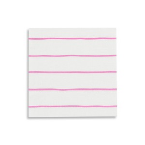 Daydream Society - Cerise Frenchie Striped Petite Napkins - Pack of 16 Paper Napkins - 1 of 1