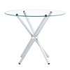 CAVINAS Round Dining Table Modern Tempered Glass Table for 4 with Cross Metal Base - 2 of 4