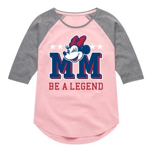 Girls' - Disney - Minnie Mouse Shirt Tail Raglan Graphic T-shirt - 1 of 3