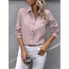 Womens Button Down Shirts Long Sleeve Causal Classic-Fit Dress Shirts Textured Shirts Business Office Blouse Long Sleeve Formal Shirts - 3 of 3