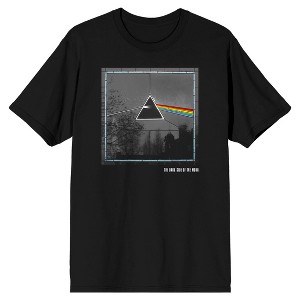 Pink Floyd Black And White Color Prism Crew Neck Short Sleeve Men's Black T-shirt - 1 of 3