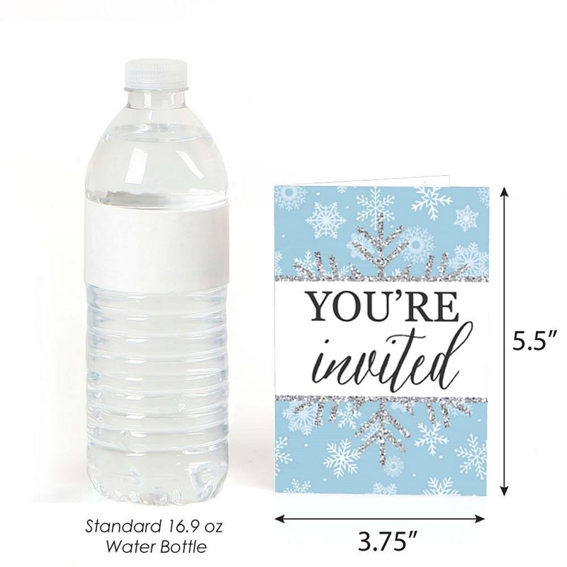 Big Dot of Happiness Winter Wonderland - Fill-in Snowflake Holiday Party and Winter Wedding Invitations (8 count), 3 of 7