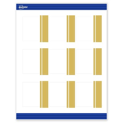 Avery Printable Square Cards, Gold Double-Dipped Edge, 2.5" x 2.5", Matte White Square Cards, Laser/Inkjet, 90ct, Great for Business Cards