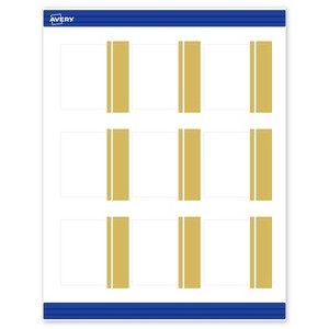 Avery Printable Square Cards, Gold Double-Dipped Edge, 2.5" x 2.5", Matte White Square Cards, Laser/Inkjet, 90ct, Great for Business Cards - 1 of 4