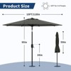 10FT Outdoor Patio Umbrella with 8 Sturdy Ribs, Table Umbrella with Push Button Tilt and Crank, UV Protection Waterproof (Gray) - 2 of 4